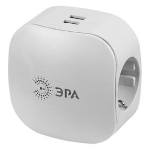 Сетевой разветвитель ЭРА SP-3e-USB-2A Б0015243 цвет белый, мощность 3500 Вт