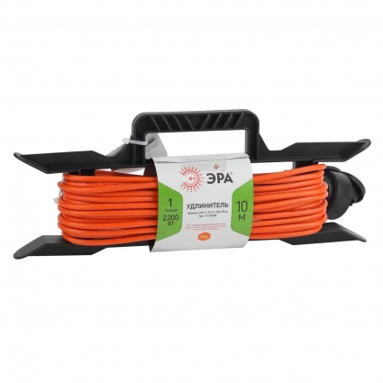 Удлинитель силовой ЭРА UFx-1-2x1.0-10m-IP44 Б0043039 цвет оранжевый