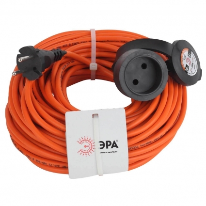 Удлинитель силовой ЭРА UPx-1-2x0.75-20m-IP44 Б0043037 цвет оранжевый