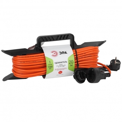 Удлинитель силовой ЭРА UFx-1e-3x0.75-20m-IP44 Б0046826 цвет оранжевый, мощность 1300 Вт