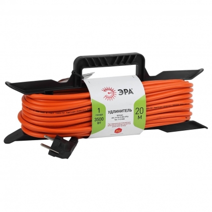Удлинитель силовой ЭРА UFx-1e-3x1.5-20m-IP44 Б0046829 цвет оранжевый, мощность 3500 Вт