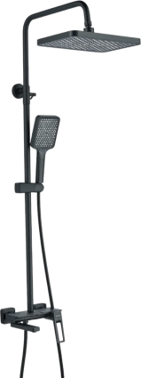 Душевая стойка Shevanik S6826H, черная, цвет черный, штанга 150 см, шланг металлический 150 см