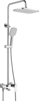 Душевая стойка Shevanik S4136, хром, штанга 152 см, шланг металлический 150 см