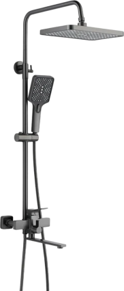 Душевая стойка Shevanik S6136T, оружейная сталь, цвет темный хром, штанга 148 см