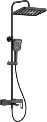 Душевая стойка BELZ B658 B24658-7, матовая черная, цвет черный, штанга 150 см