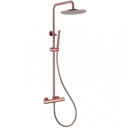 Душевая стойка Abber Wasser Kreis AF8160RG, розовое золото, цвет медь, штанга 128 см