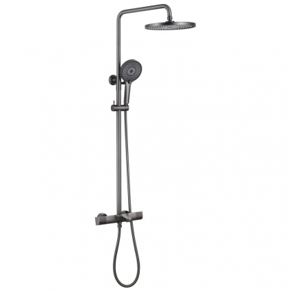 Душевая стойка Abber Thermostat AF8516NGL, никель, штанга 118 см, шланг металлический 150 см