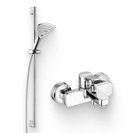 Душевой комплект Смеситель Kludi Pure&Easy 376810565 + Гарнитур Fizz 3S 6774005-00 хром,  в современном стиле