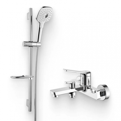 Душевой комплект Смеситель Iddis Parker PARSB02i02WA глянцевый хром + Гарнитур Sena SEN3F70i16 в современном стиле
