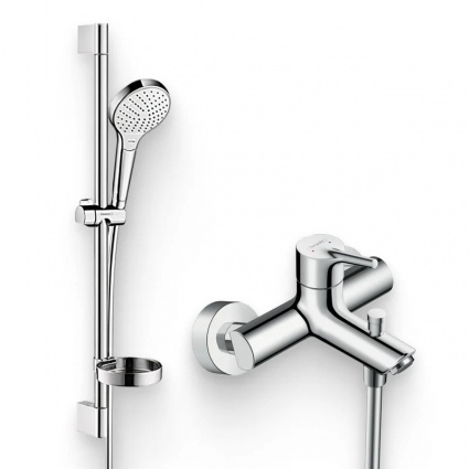 Душевой комплект Смеситель Hansgrohe Talis S 72400000 + Гарнитур Croma Select S 26566400 хром,  в современном стиле