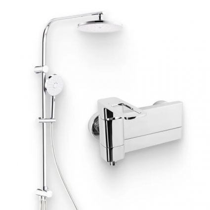 Душевой комплект Смеситель Iddis Slide SLISB00i02WA + Стойка Swipe SWI3F97i76 хром