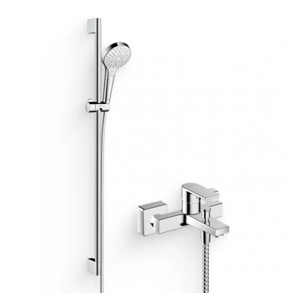 Душевой комплект Гарнитур Hansgrohe Croma Select S Multi 26570400 + Смеситель Vernis Shape 71450000 хром в современном стиле