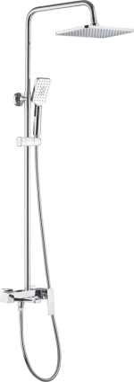 Душевая стойка Shevanik S8936, хром, штанга 132 см, шланг металлический 150 см