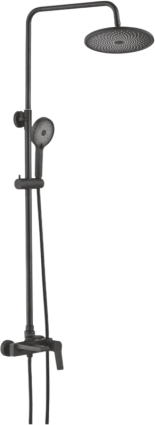 Душевая стойка Shevanik S8336H, черная, цвет черный, штанга 132 см, шланг металлический 150 см