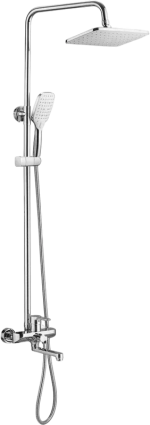 Душевая стойка Shevanik S8136, хром, штанга 148 см, шланг металлический 150 см