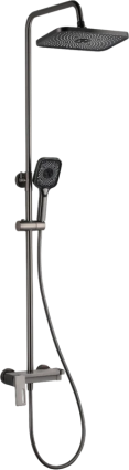 Душевая стойка Профсан 803 PSM-803-82GA, графит, штанга 144 см, шланг металлический 150 см