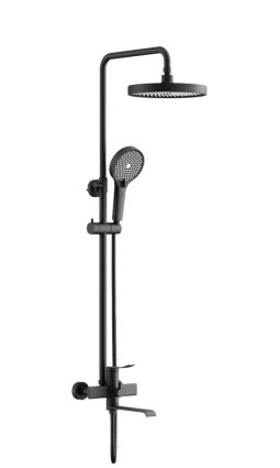 Душевая стойка BELZ B812 B24812-7, матовая черная, цвет черный, штанга 150 см
