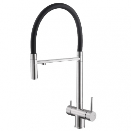 Смеситель для кухни Abber Wasser Kreis AF81141SP, с гибким изливом, сатин, однорычажный