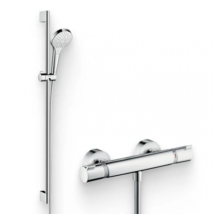 Душевой комплект Термостат Hansgrohe Ecostat Comfort 13116000 для душа + Гарнитур Croma Select S Multi 26570400 хром, штанга 6.8 см