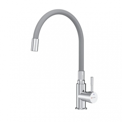 Смеситель для кухни Am.Pm X-Joy S F85B07605, серый, хром, однорычажный, длина излива 26 см