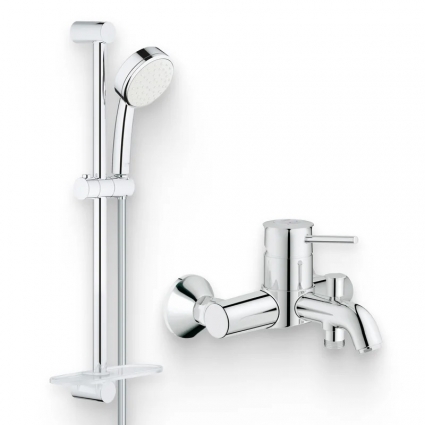Душевой комплект Смеситель Grohe BauClassic 32865000 + Гарнитур Tempesta Cosmopolitan 26083002 хром,  в современном стиле