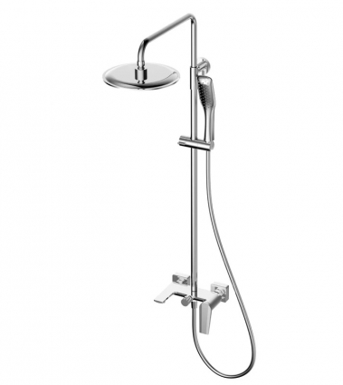 Душевая стойка OliveS Viar 28511VR, хром, штанга 125 см, шланг пластиковый 150 см