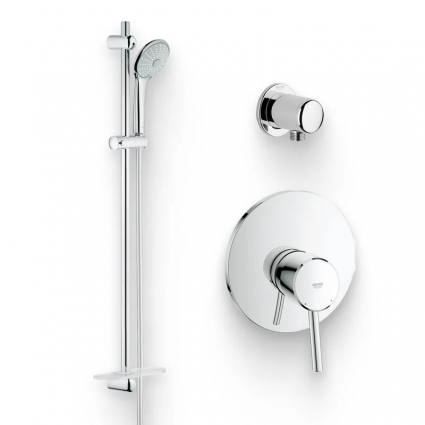 Душевой комплект Смеситель Grohe Concetto 32213001 С ВНУТРЕННЕЙ ЧАСТЬЮ + Гарнитур Euphoria 110 Massage 27226001 + Подключение Relexa Plus Relexa plus 28671000 хром,  в современном стиле