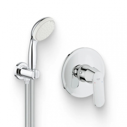Душевой комплект Смеситель Grohe Eurosmart Cosmopolitan 32880000 С ВНУТРЕННЕЙ ЧАСТЬЮ + Гарнитур Tempesta 100 26406001 хром,  в современном стиле