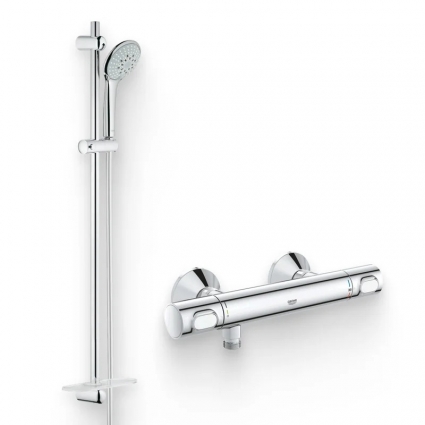 Душевой комплект Термостат Grohe Grohtherm 34793000 для душа + Гарнитур Euphoria 110 Champagne 27227001 хром,  в современном стиле
