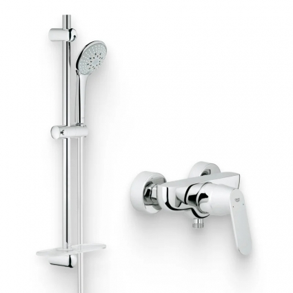 Душевой комплект Смеситель для душа Grohe Eurosmart Cosmopolitan 32837000 + Гарнитур Euphoria 110 Champagne 27232001 хром, штанга 14 см