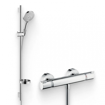 Душевой комплект Термостат Hansgrohe Ecostat Comfort 13116000 для душа + Гарнитур Raindance Select S 120 3iet 26631000 хром, штанга 6.8 см