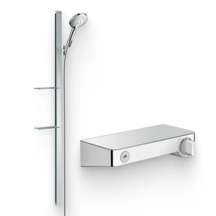 Душевой комплект Термостат Hansgrohe Ecostat Select 13171000 для душа + Гарнитур Raindance Select S 27646000 хром штанга 7.4 см