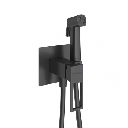 Гигиенический душ BelBagno Luce LUC-HGN-NERO, со смесителем, черный матовый, 1 режим