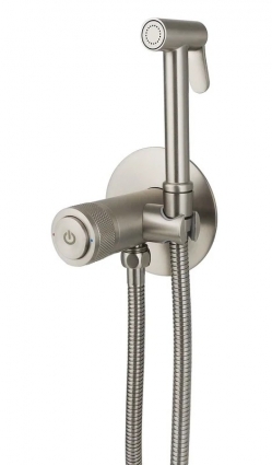 Гигиенический душ Allen Brau Liberty 5.33005-BN, С ВНУТРЕННЕЙ ЧАСТЬЮ, брашированный никель, штанга 15.7 см, шланг металлический 120 см