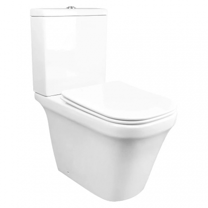 Унитаз-компакт напольный Azario Candy AZ-1503B, глянцевый белый, 36x62 см