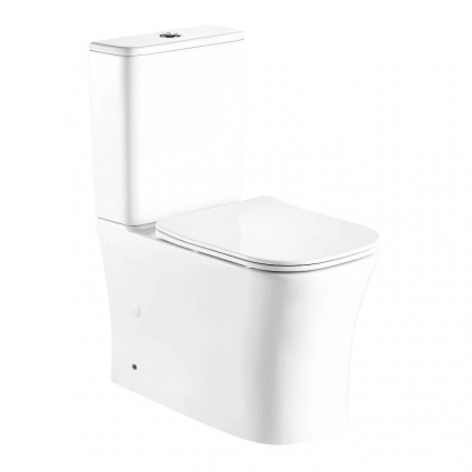 Унитаз-компакт напольный Azario Anteo SQUARE AZ-1218A, глянцевый белый, 38.5x63 см