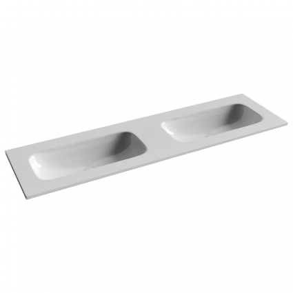 Мебельная раковина Ceramica Nova Grace прямоугольная 161см с двумя чашами без отверстий под смеситель CN7023wx, цвет белый
