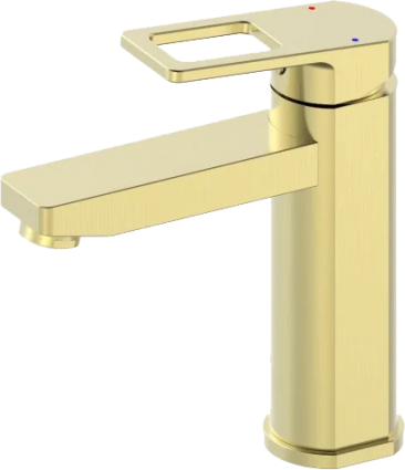 Смеситель для раковины Wonzon & Woghand WW-88139010-BG брашированное золото однорычажный, длина излива 12.2 см
