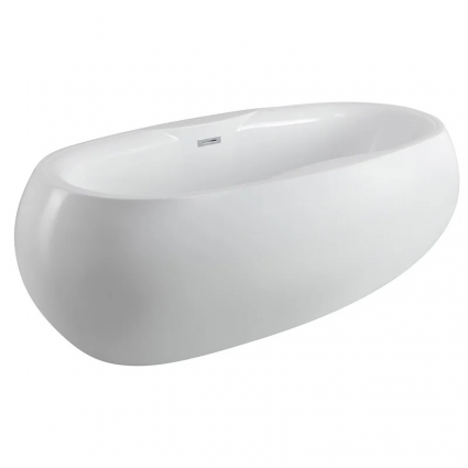 Акриловая ванна BelBagno BB502-1800-900 180x95 см, отдельностоящая, белая, овальная, на ножках, со сливом-переливом, с донным клапаном в современном стиле