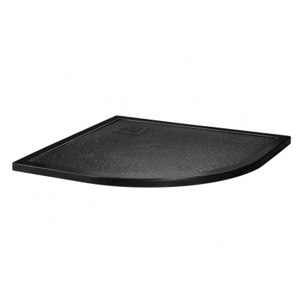 Поддон для душа BelBagno Uno TRAY-MR-UNO-R-90-550-35-NERO-NO, 90х90, черный матовый, с сифоном, четверть круга, низкий