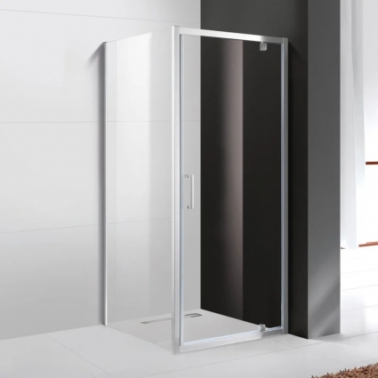 Душевой уголок Cezares Molveno AH 1 100+90 C Cr IV, 100х90 см, профиль хром, стекло прозрачное, прямоугольный, двери распашные