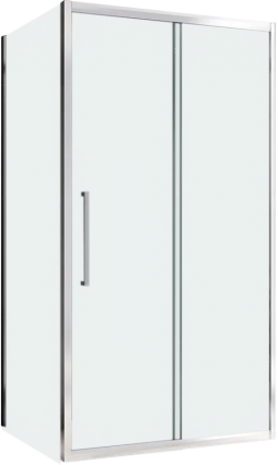 Душевой уголок Abber Schwarzer Diamant AG30120H-S50, 120x50, профиль хром, стекло прозрачное, прямоугольный, двери раздвижные