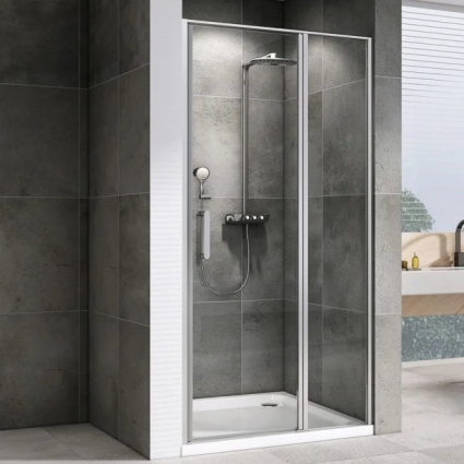 Душевая дверь в нишу Abber Sonnenstrand AG04140S, 140 см, профиль хром, стекло прозрачное, распашная