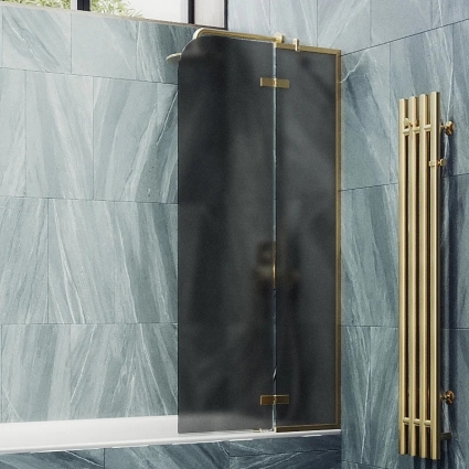 Шторка на ванну Maybahglass MGV-660-3, 69 см, профиль золото, стекло графит матовое, правая