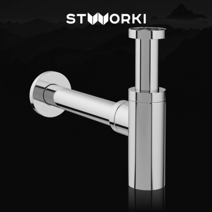 Сифон для раковины STWORKI SD-001CR, хром, выпуск боковой
