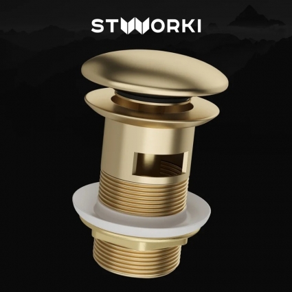 Донный клапан для раковины STWORKI SW-001GM, золото матовое