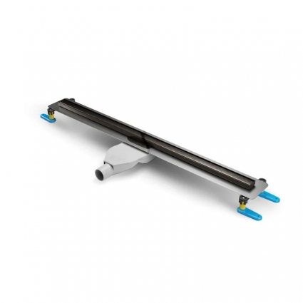 Душевой трап (лоток) NEW TRENDY Visio Slim OL-0094, 90 см, оружейная сталь, в пол, выпуск боковой