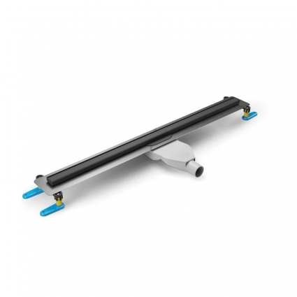Душевой трап (лоток) NEW TRENDY Visio Slim OL-0076, 60 см, матовый черный, в пол, выпуск боковой