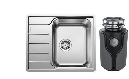 Комплект Мойка Blanco Lemis 45 S-IF Mini 525115 + Измельчитель KUCHENSTERN Muhle 353MU35 полированная, прямоугольная