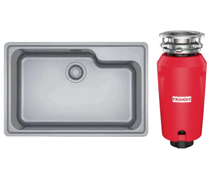 Комплект Мойка Franke Bell ВСX 610-74 TL нержавеющая сталь + Измельчитель 134.0715.098 полированная, прямоугольная